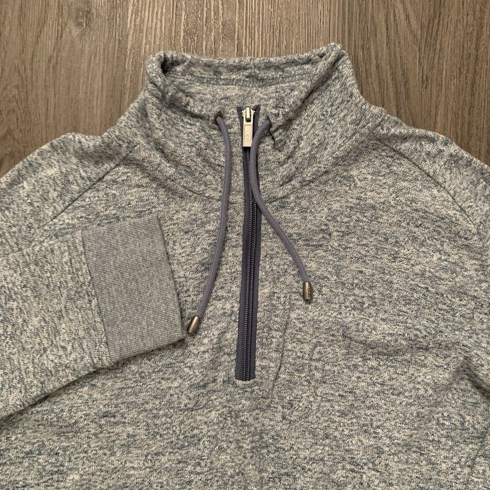 UGG 1/4 Zip Pullover Snuggle Grunge Style Heather blue Large Cowl Neck Womens